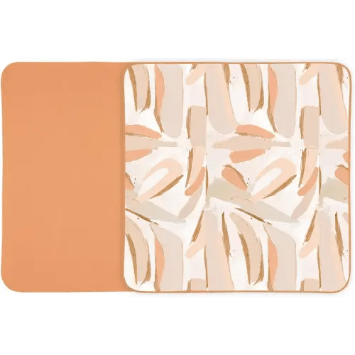 Toddlekind Pretty Practical Mat 100% Organic Cotton 47" x 47”, Reversible, Portable, Travel, Portable, Indoor/Outdoor, for Babies/Toddlers, Peach Skies (Peaches)