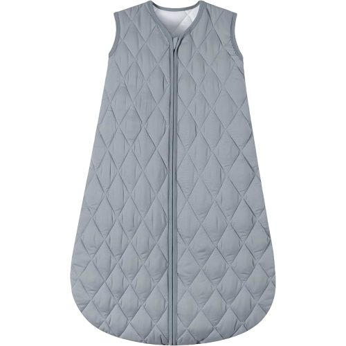 Baby Sleep Sack 0-6 Months TOG 2.5 Winter Baby Wearable Blanket, Infant Sleeping Sack 2-Way Zipper Warm Quilted Sleepsack(Grey)