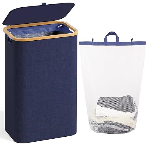 Laundry Basket with Lid, 120L Clothes Hamper for Laundry Basket Collapsible, Laundry Hamper Organizer for Bedroom, Laundry Room, Dirty Clothing Hamper