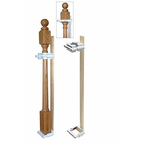 Safety Innovations No Hole Stairway Baby Gate Mounting Kit - Fits Posts from 2 3/4 inches to 3 1/2 inches Wide with Square or Round Tops - No Adhesives On Or Screws in Your Posts, (1-Pack)