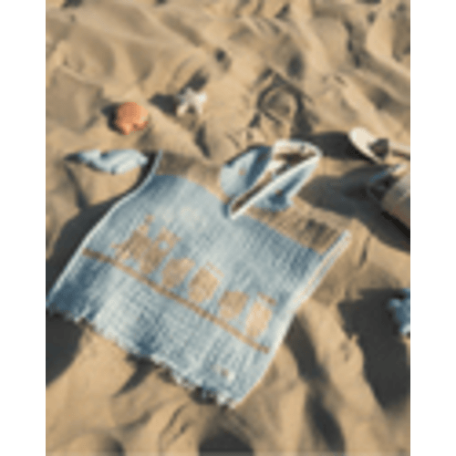 Choo-Choo Train Gauze Hooded Poncho | Sand Cloud