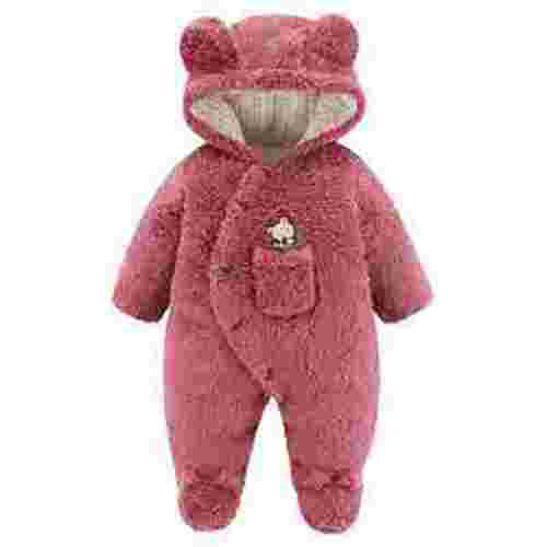 Verugu Cute Baby Boys Girls Snowsuit Jackets Winter Ears Hooded Footie Cotton Romper Jumpsuits New Born Baby Infant Winter Warm Thicken Coat Snow Outwear Jumpsuits Red, 0-3 Months