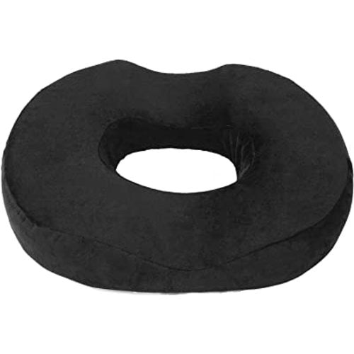 Donut Pillow Seat Cushion Orthopedic Design| Tailbone & Coccyx Memory Foam Pillow | Relieve Pain and Pressure for Hemorrhoid, Pregnancy Post Natal, Surgery, Sciatica (Black)