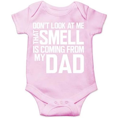 CBTwear Don’t Look at Me That Smell Is Coming From Dad - Baby Clothes - Funny Newborn Bodysuit Outfits for Boys and Girls