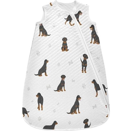 vvfelixl Unisex Rottweiler Dog Baby Sleeping Bag,Baby Wearable Blanket,Babies Sleep Sack,Sleep Suit for Toddler Infant Newborn 0-6 Months