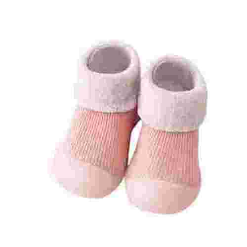 Povozer Baby Sock Shoes Baby Walking Shoes Non-Slip Breathable Slippers with Soft Rubber Sole Baby Boys Girls Sneakers(Pink,0-6 Months)