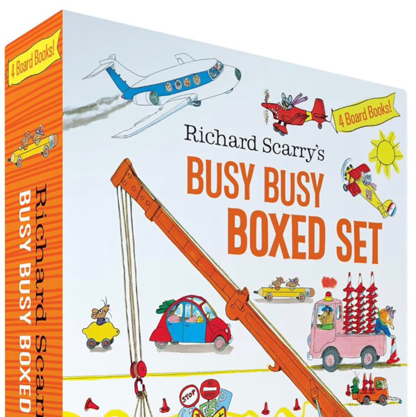 Richard Scarry's Busy Busy Boxed Set: Busy Busy Airport; Busy Busy Cars and Trucks; Busy Busy Construction Site; Busy Busy Farm (Richard Scarry's BUSY BUSY Board Books)