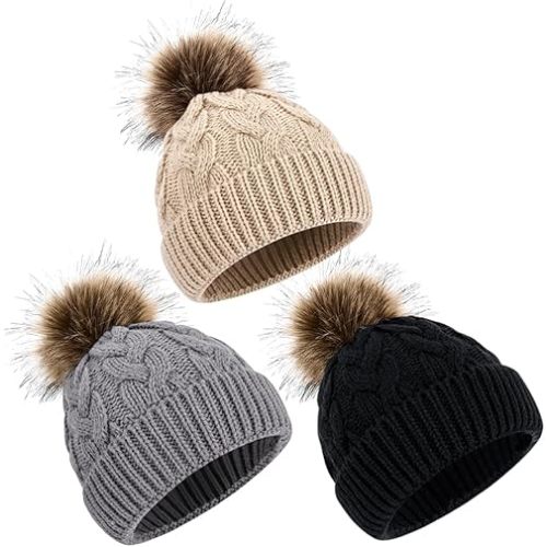DANMY Baby Beanie Hat, Infant Newborn Toddler Winter Warm Knit Cap for Little Boys Girls, Winter Warm Hat