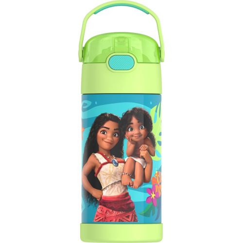 THERMOS FUNTAINER Water Bottle with Straw - 12 Ounce - Kids Stainless Steel Vacuum Insulated Water Bottle with Lid, Moana 2