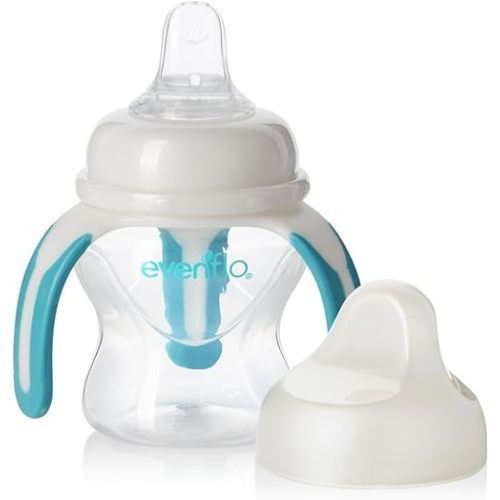 Evenflo Feeding Soft-flo Trainer Sippy Cup with Handle for Growing Baby and Toddler - Clear, 5 Ounce (Pack of 1)