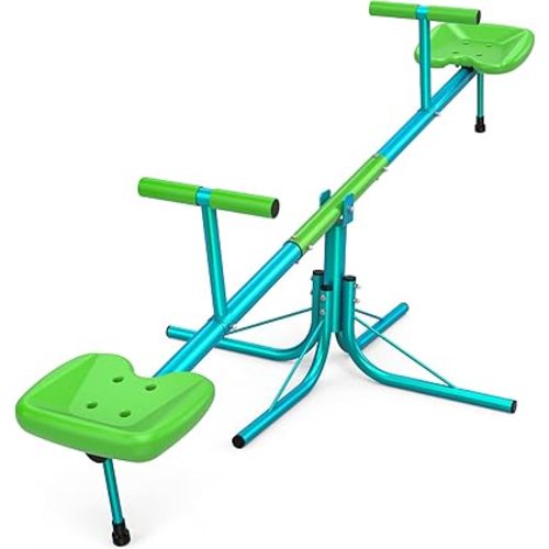 Seesaw, Sit and Spin Teeter Totter, 200 Lbs Heavy Duty 2025 Upgraded Model, Kids Outdoor Playground Equipment, Outside Toys, Swiveling 360 Degrees Rotating for Kids 4-8 Safety Certified
