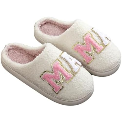 Womens Mens Solid Color Slippers Memory Foam Plush Concha Slippers Lining Warm Soft Cozy Home Slipper Outdoor Indoor House Shoes