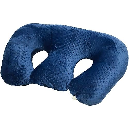 Twin Z Pillow Navy - 6 uses in 1 Twin Nursing Pillow ! Breastfeeding, Bottlefeeding, Tummy Time, Reflux, Support and Pregnancy Pillow!