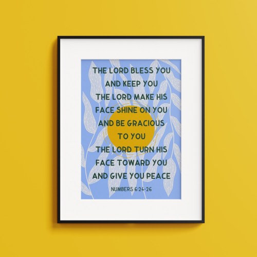 The Lord bless you and keep you Numbers Scripture Art Print - Christian Wall art Biblical Blessings, Inspirational Home Decor Religious Gift
