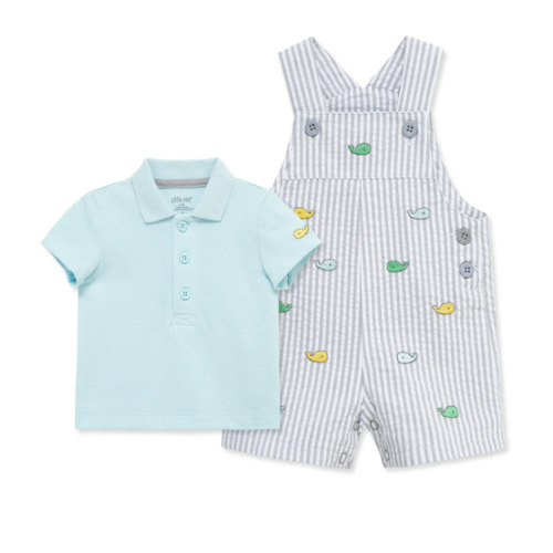Whales Woven Shortall Set (3M-12M)