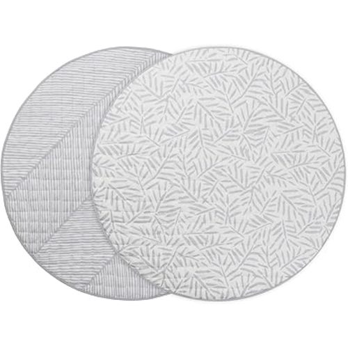 Toddlekind Organic Cotton Reversible Play Mat – 48" Handmade Blanket for Floor Activities, Tummy Time, Nursery Decor, and Family Comfort 0m+ Stone (Gray)