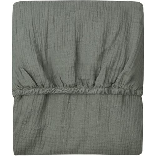 Baby Fitted Crib Sheet, Solid Color, 100% Organic Cotton Crib Sheet for Standard Crib and Toddler Mattresses Newborn Children Bedding Cover Extra Soft Sheet (Green)