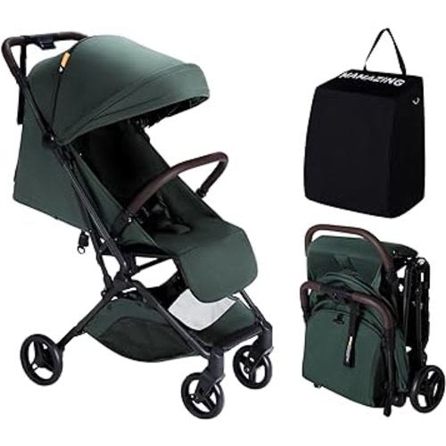 Lightweight Baby Stroller, Mom’s Choice Gold Award Winner, Ultra Compact & Airplane-Friendly Travel Stroller, One-Handed Folding Stroller for Toddler, Only 11.5 lbs, Green