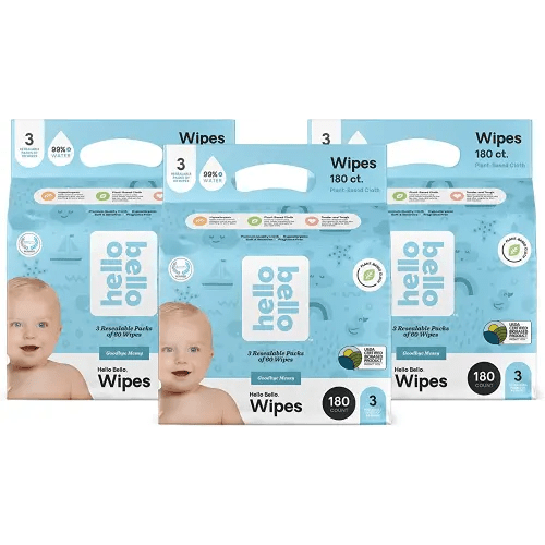 Momcozy Water Wipes Extra Large Size Design 8 Packs 60 Wipes per Pack 480 Wipes