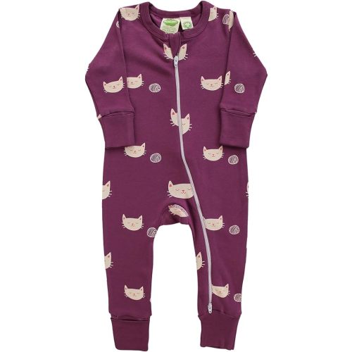 PARADE Organic Signature Print '2-Way' Zip Romper - Long Sleeve