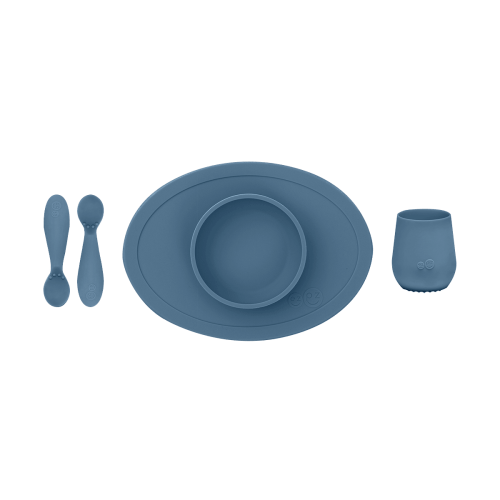 First Foods Set / Silicone Spoon, Cup & Suctioning Bowl for Infants– ezpz