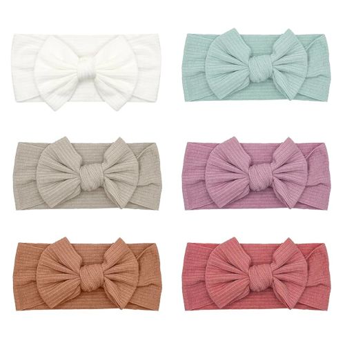 6 Pack Pink Baby Girl Headbands and Bows (03H-01)