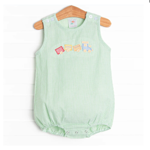 Little Steam Engine Applique Bubble, Green – Stitchy Fish