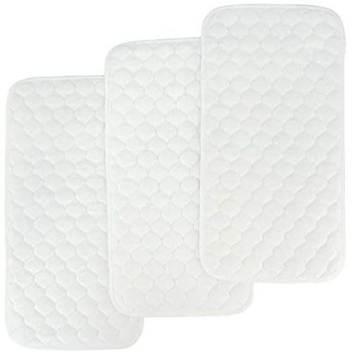 BlueSnail Bamboo Quilted Thicker Waterproof Changing Pad Liners, 3 Count (Snow White)