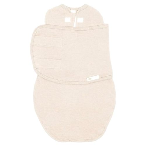 embé 2-Way Starter Baby Swaddle, 6-14 lbs, Newborn Infant Swaddle Sack 0-3 Months, Zip, Hook & Loop 0-3 Months Baby Wrap, Hip Healthy - Cream