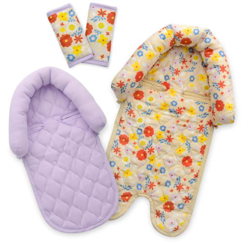 Goldbug Girl's Duo Head Support and Strap Cover Set Floral