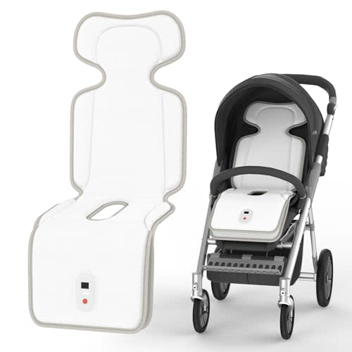 Bella's Friends Baby Stroller Cooling Pad with 2 Built-in Blower Up to 10H MAX 10000 mAh Rechargeable 3 Speed Adjustable Car Seat Liner Cooling Cushion for Toddler Outdoors Summer Baby Essentials