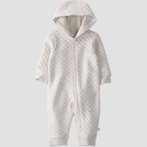 Little Planet By Carter's Organic️ Baby Quilted Zip Pram Coveralls - Gray (9 months)
