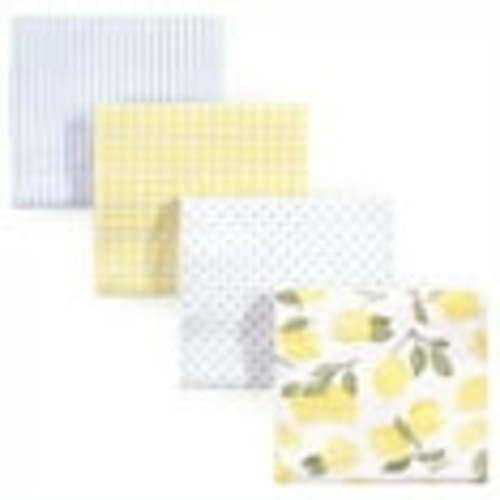 Hudson Baby Infant Girl Cotton Flannel Receiving Blankets, Lemons, One Size
