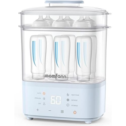 Bottle Sterilizer and Dryer, 8-in-1 Electric Steam Sterilizer for Baby Bottles, Baby Items & Breast Pump Accessories (Blue)