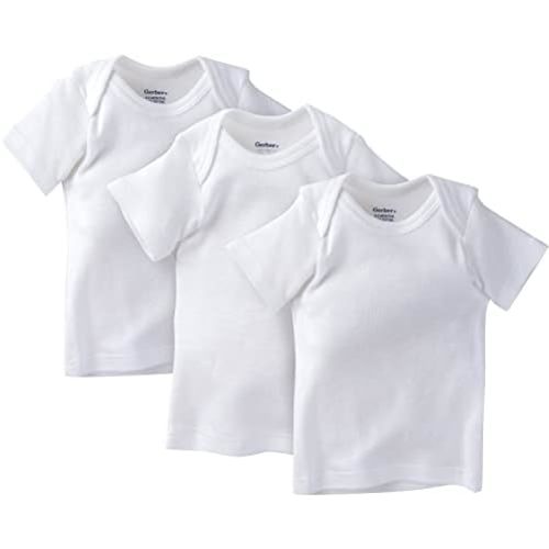 Gerber Baby Girls' 3-Pack Short-Sleeve Slip-On Shirts