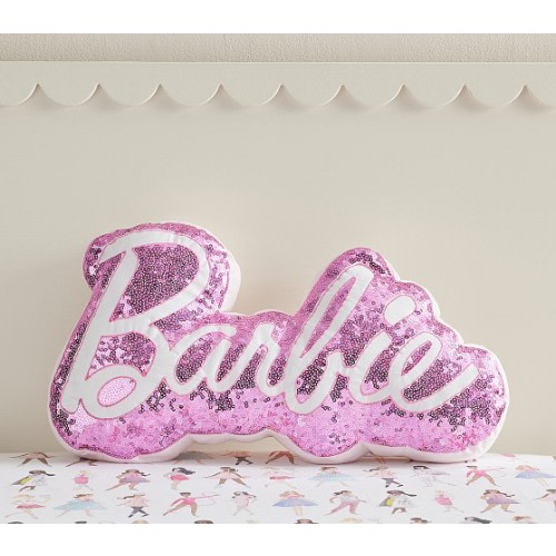Barbie™ Logo Shaped Pillow | Pottery Barn Kids