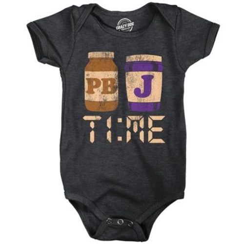 PB&J Time Baby Bodysuit Funny Sarcastic Food Graphic Novelty Jumper For Infants - Crazy Dog Baby Bodysuit For Foodies