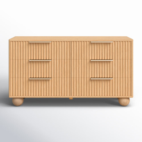 Solid Wood 57.3'' W 6 - Drawer Dresser