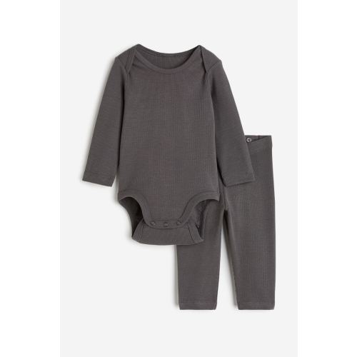 2-piece Cotton Set, Dark gray