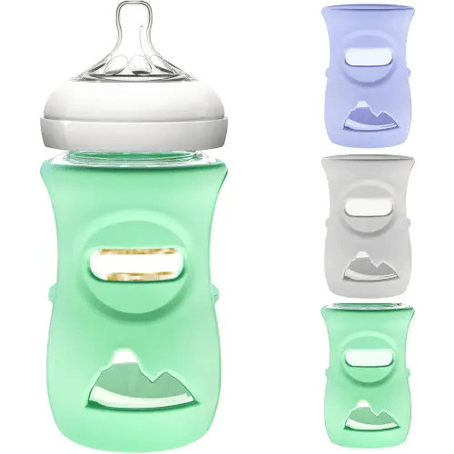 3 Pack Silicone Sleeve for Philips Avent Glass Bottle - Shatter Proof Natural Silicone Bottle Sleeve for Anti Colic Baby Bottles 8 oz & 4 oz - Anti Flow Sleeve for Infant Bottles