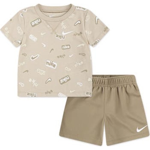Allover logo T-shirt & Mesh Shorts Set