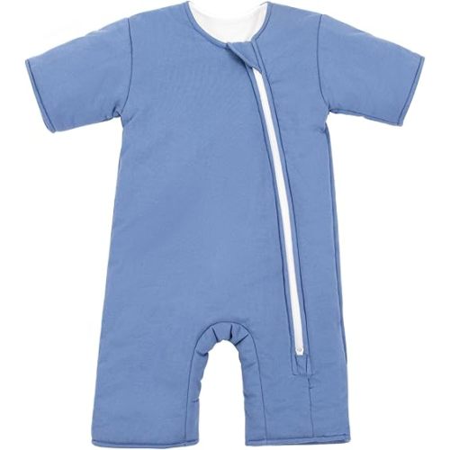 Baby Transition Sleep Sack 3-6 Months 100% Cotton Warm Thick Transition Swaddles for Newborns Infant Long Sleeve Sleep Sack with Feet Baby Wearable Blanket 2-Way Zipper Easy Diaper Changes
