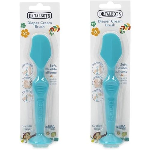 Dr. Talbots Silicone Diaper Cream Brush with Suction Base, Aqua (2 Pack)