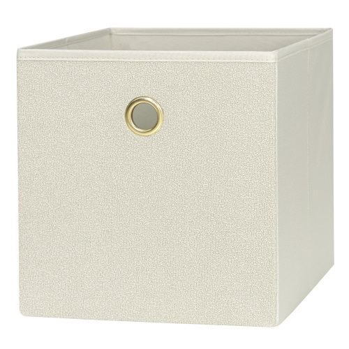 Mainstays Collapsible Boucle Fabric Cube Storage Bin, Beige