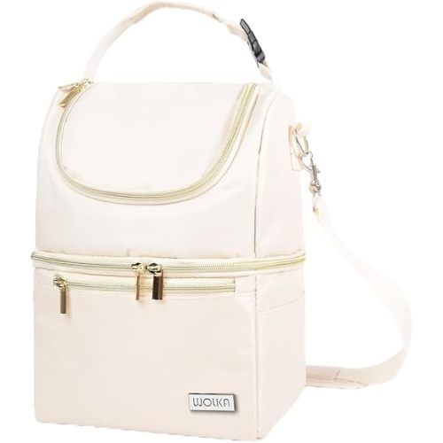 Breastmilk Cooler Bag - Cooler Bag for Nursing Moms Multi-Function, Insulated Baby Bottle Cooler Tote Bag with Double Compartments - Fits 6 Baby Bottles Up to 9 Ounce