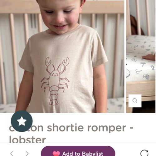 Cotton Shortie Romper - Lobster