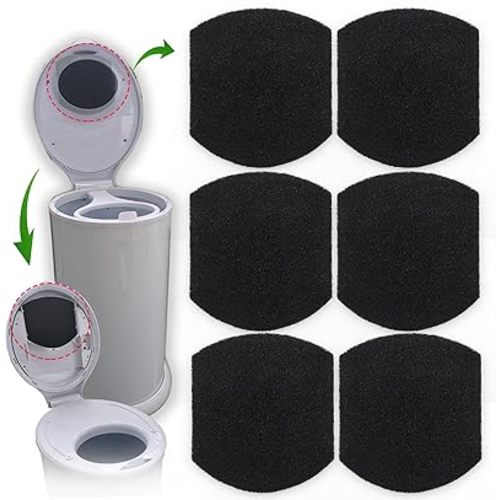 Diaper Pail Deodorizers Odor Eliminator Activated Charcoal Filter Refills Compatible with Ubbi Diaper Pail | 6 Pack Carbon Filter | Precise fit | Thickened | Natural, Keep Home Fresh
