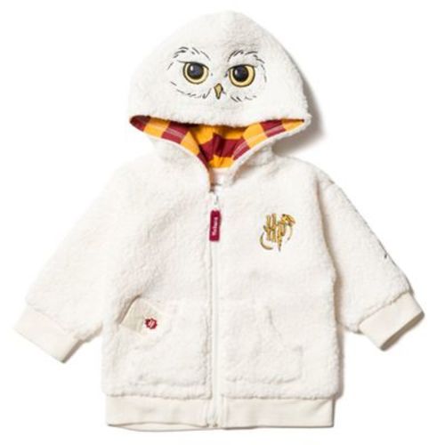 Harry Potter Hedwig Owl Newborn Baby Boys Fleece Zip Up Costume Hoodie White 0-3 Months