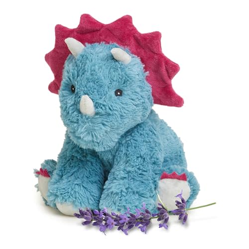 warmies Microwavable & Weighted Stuffed Animals, Triceratops - Heated Stuffed Animal Plushie for Warmth & Comfort - Cute Soft Plush Toys for Adults & Children (Boys, Girls, Babies & Toddlers)