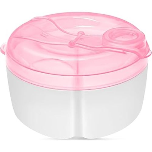 Accmor Baby Formula Dispenser On The Go, Formula Container to Go, Non-Spill Rotating Three-Compartment Formula Dispenser and Snack Storage Container for Infant Toddler Traveling